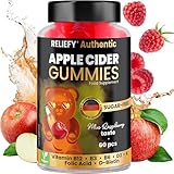 Apfelessig Gummibärchen 1000mg – mit Vitaminen B3, B6, B12, D3, K, Biotin und Folsäure – 60 Hochwirksame Vegane Kapseln – Natürliche Inhaltsstoffe – Vegan, Gentechnikfrei