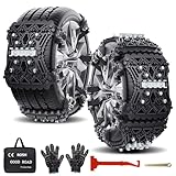 Schneeketten, 6 Stück Universal Auto Schneeketten Reifenketten für Reifenbreite 165-285 mm, Rutschfeste Notfall-Schneereifenketten Snow Chains für meisten PKW LKW SUV