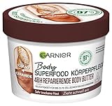 Garnier Reparierende Körperpflege für trockene Haut, Body Butter mit Kakaobutter und Ceramiden, Für bis zu 48 Stunden Feuchtigkeit, Body Superfood, 1 x 380 ml