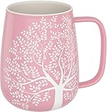 amapodo Jumbotasse - Große Tasse 600ml - XXL Tasse Groß - Grosse Kaffeetasse - Bürotasse - Kaffeepott - Geburtstag Geschenk für Frauen - Kaffeebecher Porzellan - Keramik Tasse groß - Rosa