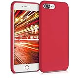 kwmobile Hülle kompatibel mit Apple iPhone 7 Plus/iPhone 8 Plus Hülle - Silikon Handy Case - Handyhülle weiche Oberfläche - kabelloses Laden - Klassisch Rot