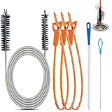 6 Stück Rohrreinigungsspirale, Abflussreiniger Spirale Sticks, Doppelkopf-Rohrreinigungsbürste,Edelstahl-Kanalreiniger, Abflussreiniger Sticks,für Rohre für breite Rohre, Kanäle, Usw