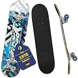 BEST SPORTING Skateboard A7 Street – Skateboard für Kinder & Anfänger mit ABEC 7 Kugellagern – Rutschfestes 7-lagiges Ahorn-Deck – 100 kg belastbar – Cooles Design (Street Blue)