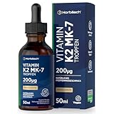 Vitamin K2 MK7 Tropfen | 200µg Pro Tagesdosierung | Höchste Bioverfügbarkeit | 50 ml Flüssigform | Horbaach