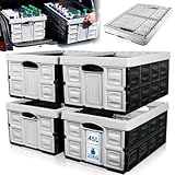 4x Klappbox 45 L faltbare Transportbox 54 x 40 x 26 cm klappbar und stapelbar Einkaufskiste