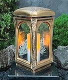 Grablaterne Grablicht Premium Massiv Guss incl Grabkerze Kerze Grabschmuck Grablampe Grableuchte Lampe Laterne Grabdeko Garten