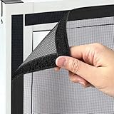 MLEJU Fliegengitter Fenster mit Innovativer Klettverschluss, 110x130cm Insektenschutz fenster Fiberglas - Kinderleichte Montage Fliegengitter für Balkontür Schlafzimmer Dachfenster Bodentiefe Fenster