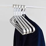 Premium Matte Silbrick Aluminium Kleiderbügel 6-Pack, 45cm Extra Smooth&Durable Metall Hemd Kleiderbügel, Aluminium Legierung Kleiderbügel, Kleidung Unterstützung, Kleidung Hang