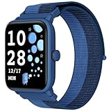 BIGGERFIVE Smartwatch Kinder, Fitness Tracker Uhr Digitale Fitnessuhr mit Schrittzähler, 24/7 Puls, 5ATM Wasserdicht, Schlaf-Monitor, Wecker, 1,5' HD-Touchscreen für Mädchen Jungen 3-14, Nylon