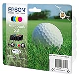 Epson Tinte Kombi-Pack T3466, 34 Original Schwarz, Cyan, Magenta, Gelb C13T34664010, Multipack, Standard