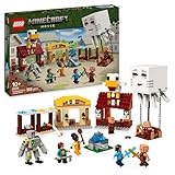 LEGO Minecraft Angriff des Ghast-Ballons - Gamerspielzeug für Kinder - Bauset zum Videospiel mit Haus, Huhn und Golem - Fanartikel zum Film für Kinder ab 10 Jahren - 21273