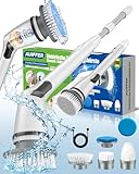 Elektrische Reinigungsbürste, 2025 Neue Putzbürste Elektrisch mit 5 Bürstenköpfe Reinigen Längenverstellbare Rotierende Reinigungsbürste, Kabellos Spin Power Scrubber für Haushalt Bad Fliesen Böden