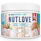 ALLNUTRITION Nutlove Coco Crunch - Kokoscreme - Brotaufstrich ohne Zucker - Zuckerfreie Weißer Crunch-Aufstrich mit Mandelflocken - Zuckerfreie Süssigkeiten - Aufstrich ohne Zucker - 500 g