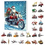 Countdown-Kalender | 24 Boxen Weihnachts-Countdown- | 2D-Acryl-Weihnachtsmann-Transport-Thema, Fahrzeug-Anhänger für Haus, Hof, Haustür