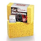 ALCLEAR 6080WS 2er Set Auto Waschschwamm, Jumbo Autoschwamm für Autopflege, Lack, Felgen, Reinigung außen und innen, 18x12x6 cm, Braun