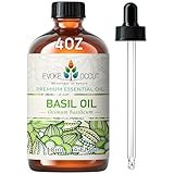 EVOKE OCCU Basilikum ätherisches Öl 118 ml, reines Basilikumöl für Haut Massage Diffusor Kerze Seife machen- 4 FL Oz