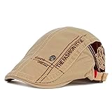 Kuyou Unisex Gatsby Flatcap Schiebermütze Ivy Schirmmütze Kappe (Beige)