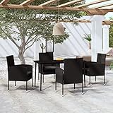 Hoodmeel 5-TLG Balkon Sitzecke, Sitzecke Balkon, Balkon Tisch Und Stühle, Essgruppe Garten, Sitzgruppe Garten, Schwarz