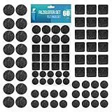 shinfly Filzgleiter Selbstklebend - 60 Stück Filzgleiter für Stühle - Möbelgleiter Filz Selbstklebend Schwarz 3mm Dicke - Stuhl Filzgleiter Mit Idealer Klebkraft für Möbel Boden