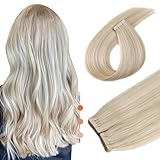 XDhair Tape Extensions Echthaar Ashblond Highlight Gebleichtes Blond 20pcs 50g 35cm Echthaar Extensions Invisible Seidig Gerade Skin Weft Tape Ins Natürlich Erweiterungen (#18P/613-14）