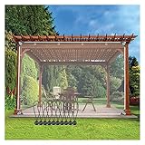 Wasserdichte transparente PVC-Plane 0,35 mm mit Ösen - Außenabdeckung für Pergola Veranda Pavillon Garten Seitenteile (500 x 220 cm / 16,4 x 7,2 ft)