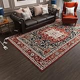 sunbiaouk Beheizte Fußmatten, elektrischer Heizteppich, Fußbodenheizungssystem, kann die Temperatur zu Einer festen Zeit einstellen, geeignet für Wohnzimmer, Terrasse, Yoga(B,80CM*120CM)