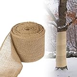 Tesmotor Jute-Wickelstreifen 10CM x 20M, Winterschutz Juteband für Pflanzen Frostschutz und Feuchtigkeit, Nährstoffschutzbandage beim Umpflanzen von Pflanzen