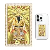 Metallkarte Gott des Reichtums, Goldene Chinesische Neujahrsdekoration, Glückverheißendes Kupferornament Für Wohlstand, Schützende Glückwunschkarte Zum Sammeln, 3,15 X 2 Zoll, 1 Karte