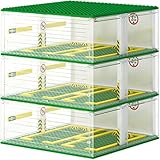 APRILA Garage für Speed Champions Autos, DIY Parkhaus Modellbau, 3Schicht Vitrine Sportwagen, Parkgarage für Super Run Racing, Transparentes Parkhaus, Kompatibel mit Große Marke