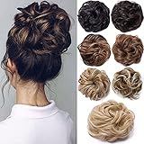 Rich Choices Haarverlängerung Wellig Dunkelbraun - Clip-In, Hitzebeständig, Synthetisch, 45g, Dutt, Pferdeschwanz, Hochsteckfrisur