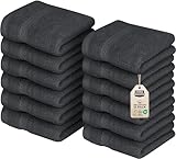 Utopia Towels - 12er Pack Seiftücher mit Aufhängeschlaufen 30x30 cm, aus 100% Baumwolle weiche und saugfähige Waschlappen für die Gesichtsreinigung (Grau)