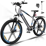 COLORWAY E Bike Herren Damen Elektrofahrräder 26 x 2,35 Zoll 250W Motor 36V 12Ah herausnehmbarer Akku EBike, Höchstgeschwindigkeit 25 km/h, E Mountainbike Ausdauer 35-90KM