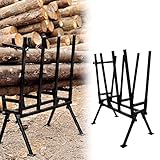 VANCHEMO Sägebock Für Kettensäge & Handsäge, Höhenverstellbar & Zusammenklappbar, Bis 400 kg Belastbar, 77×53×102 cm, Wetterfester Stahl-Holzständer Mit Feststellbügel – Schwarz