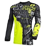 O'NEAL | Motocross-Jersey Langarm | Kinder | MX Enduro | Gepolsterter Ellbogenschutz, V-Ausschnitt, atmungsaktiv | Element Youth Jersey Ride | Schwarz Neongelb | Größe XL