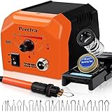 Brandmalstation, Preciva Brennkolben Set mit 20-teilig Spitzen, Brandmalerei Set Bastelset Lötstation Lötkolben Set Temperatur Einstellbar 250℃ - 750 ℃, Brandmalkolben für Holz, Leder und Kork