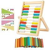 PDirat Abakus Kinder, Rechenschieber 1. Klasse,Rechenrahmen Mit 100 Zählstäbchen Und Rechentafel, Lernspielzeug Für Kinder Ab 3 Jahren, Ideal Für Grundschule Und Vorschule