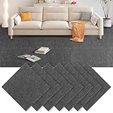GBACHOOSE 30 Stück Teppichfliesen 30x30 cm, Teppichfliesen Selbstklebend, Teppichboden, Teppich Fliesen, Teppichfliesen Selbstliegend für Büro, Wohnzimmer, Balkon (Dunkelgrau)