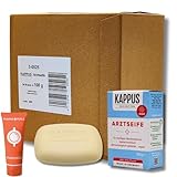 Kappus Arztseife 24x 100 g I für häufiges Händewaschen I schonende Hautpflege I bakteriostatisch I Seife I strapazierte und empfindliche Haut I Doctor´s Soap I Spar-Set plus Pharma Perle give-away