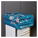 KJULKJKHJ 100% natürliche Seidendecke, Jacquard-Sommerbettdecken, Dicke Winterbettdecken, Baumwollbezug, Kingsize, Twin, Full Quilt mit Füllstoff