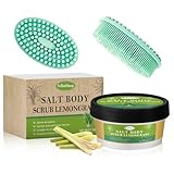 Lemongrass Körperpeeling & Körperbürste Silikon, Natur Body Scrub, Peeling Körper Lemongrass, Natürliche Tiefenreinigung, Abgestorbene Hautzellen entfernen, Body Peeling, Glatte Haut und strahlender