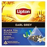 Lipton Schwarztee Earl Grey, mit Bergamotte aus Italien, für einen strahlenden Moment der Eleganz, 20 Pyramidenbeutel