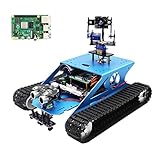 Yahboom Raspberry Pi 4B Roboter mit programmierbarer Kamera, AI Python Electronic DIY Tank Roboter-Set für Jugendliche Erwachsene Stem kompatibel Pi 4B Modell 3B (mit Pi 4B-8GB)