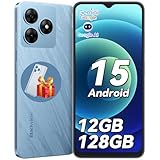 Blackview Handy Ohne vertrag Android 15, 12GB+128GB/2TB TF, 90Hz 6.56', 5000mAh Smartphone ohne vertrag Günstig, Octa Core, 13MP+8MP, Dual SIM/Fingerabdruck/GPS/OTG/Handytasche/Härtungsfolie