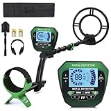 Unterirdischer Metalldetektor, 25 cm Tiefendetektor, intelligente Erkennung mit Alarmhinweis, inkl. Klapp-Grabschaufel/Headset-Set, geeignet für Strand/Heimgebrauch im Garten