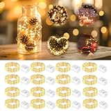 Sprifityy 18 Stück LED Lichterkette Batterie Klein, 2M 20LED 3 Modi Lichterketten Innen Mini, Kupferdraht Flexibel DIY Batteriebetrieb, für Party, Hochzeit, Weihnachten, Zimmer, Beleuchtungsdekoration
