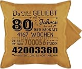 Shirtracer Kissenbezug - 80 Jahre - Du wirst von Herzen geliebt | 80. Geburtstag | 80 Jahre Geburtstagsgeschenke | 80ter Geburtstagsgeschenke für Oma und Opa - 50 x 50 cm - Gelb