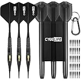 CyeeLife 18 Gr. Soft Dartpfeile mit Dart case und Zusätzliche Dart Spitzen(Shwarz)