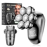 Eenapey Elektrisch Glatzen Rasierer Herren: 5-in-1 Kopfrasierer Glatze - IPX7 Wasserdichter Nass und Trocken Glatzenrasierer