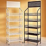 Verkaufsregal – Snack-Organizer auf Rädern, bodenstehend, 5-stöckig, Metalldraht, Präsentationsständer für Süßigkeiten und Kartoffelchips