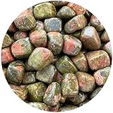 GAF TREASURES Großhandel Unakit Trommelsteine, polierter natürlicher Unakit-Edelstein, Unakit polierte Steine (Unakit, 0,2 kg)